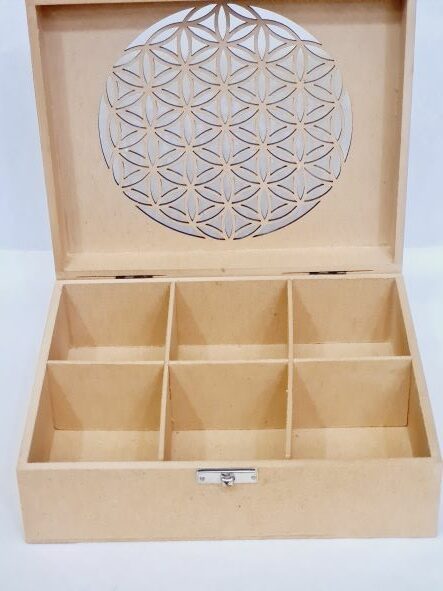 Grande boite Fleur de vie rangement en bois pour pierres gravée grille de  cristaux idéale lithothérapie bijoux