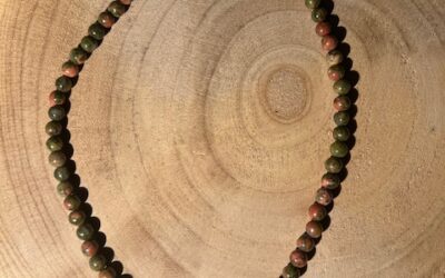 collier Unakite en perle de 6 mm avec arbre de vie